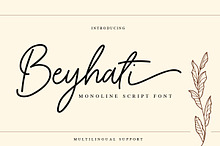 Beyhati - Monoline Script Font
