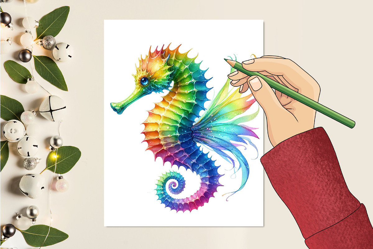 Seahorse Watercolor ClipArt's, an Illustration by RobertsArt (Photo 4 of 7)