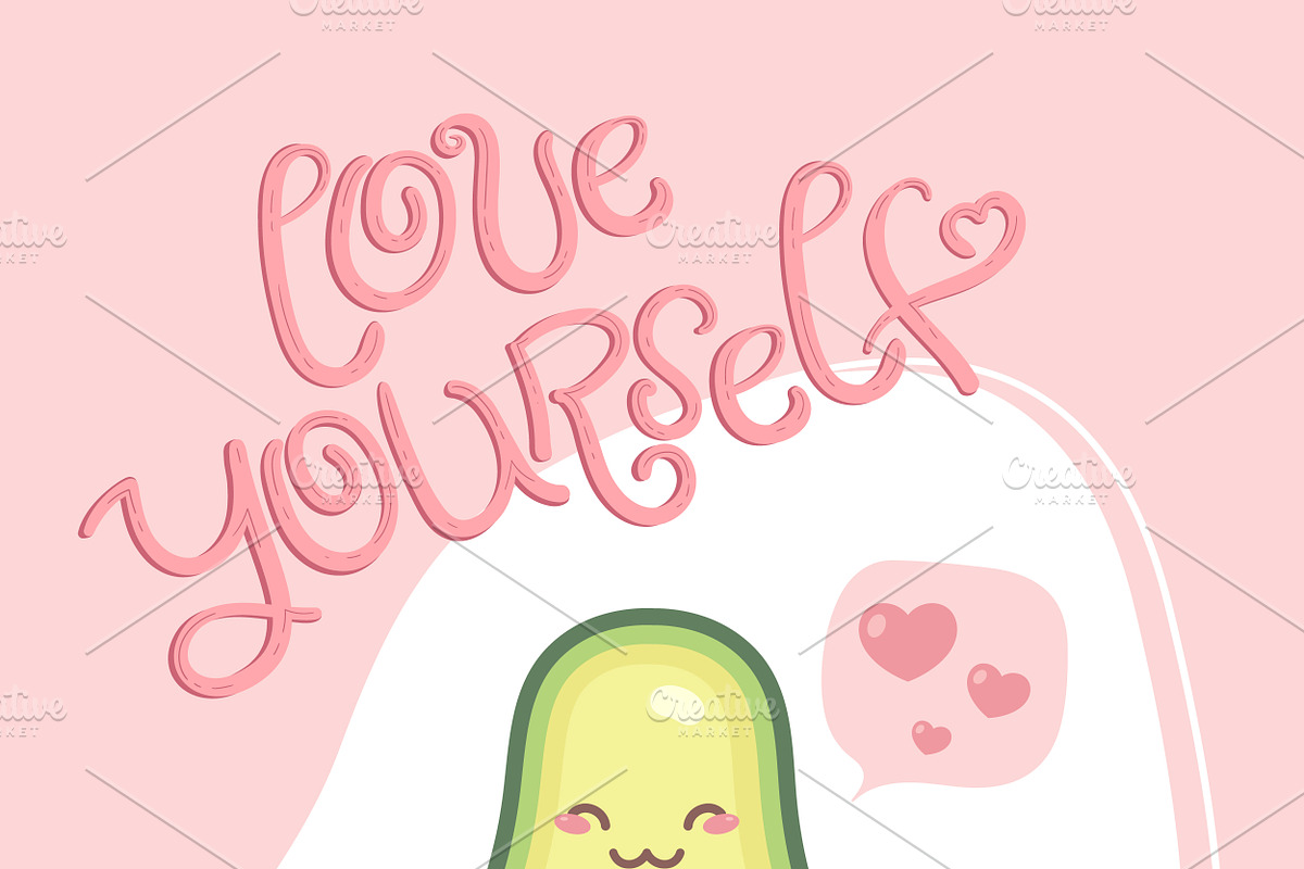 Cartoon Avocado Postcard, a Decorative Illustration by PsychocheArt (Photo 3 of 4)
