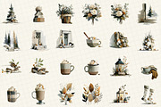 Winter Watercolor Clipart Set, an Illustration by DreamCafeArt (Thumbnail 3 of 6)