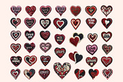 Love Beaded Embroidery Clipart Set, an Object Graphic by Olha Kostiuk (Thumbnail 2 of 10)