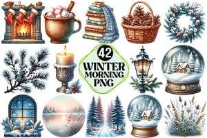 Winter Morning Clipart, an Illustration by Pixels.Craft