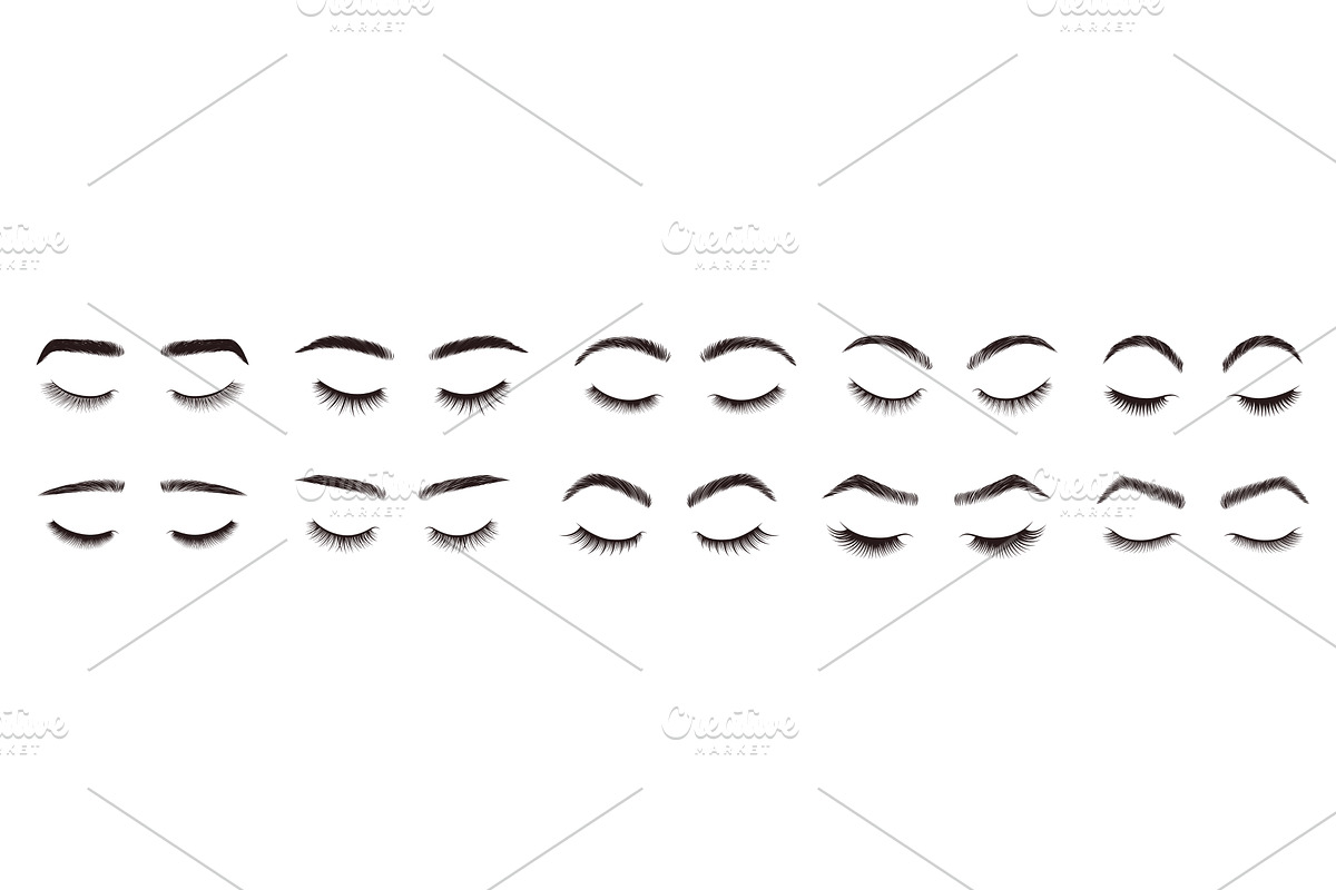Eyebrows and eyelashes styles, an Object Illustration by winwin.art