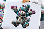 Merry Christmas Snowman Clipart, an Illustration by Craft Nest (Thumbnail 5 of 10)