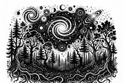 50 Mystical Galaxy Forest Silhouette, a Technology Illustration by Amazin_art (Thumbnail 3 of 41)