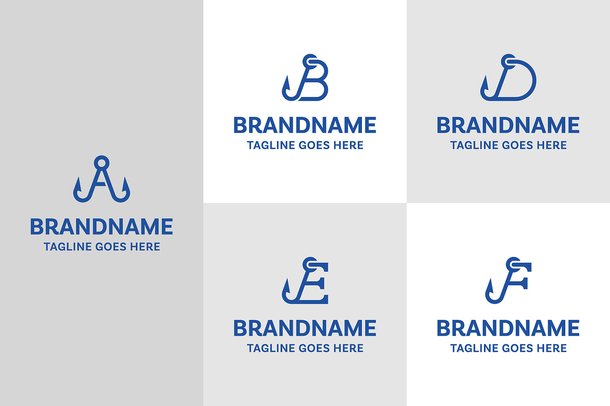 Letter A B D E F Angler Hook Logo, a Branding & Logo Template by Pray Art Design Studio (Photo 1 of 2)