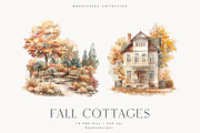 Fall Cottages, a Seasonal Illustration by PeDe Designs (Thumbnail 2 of 10)
