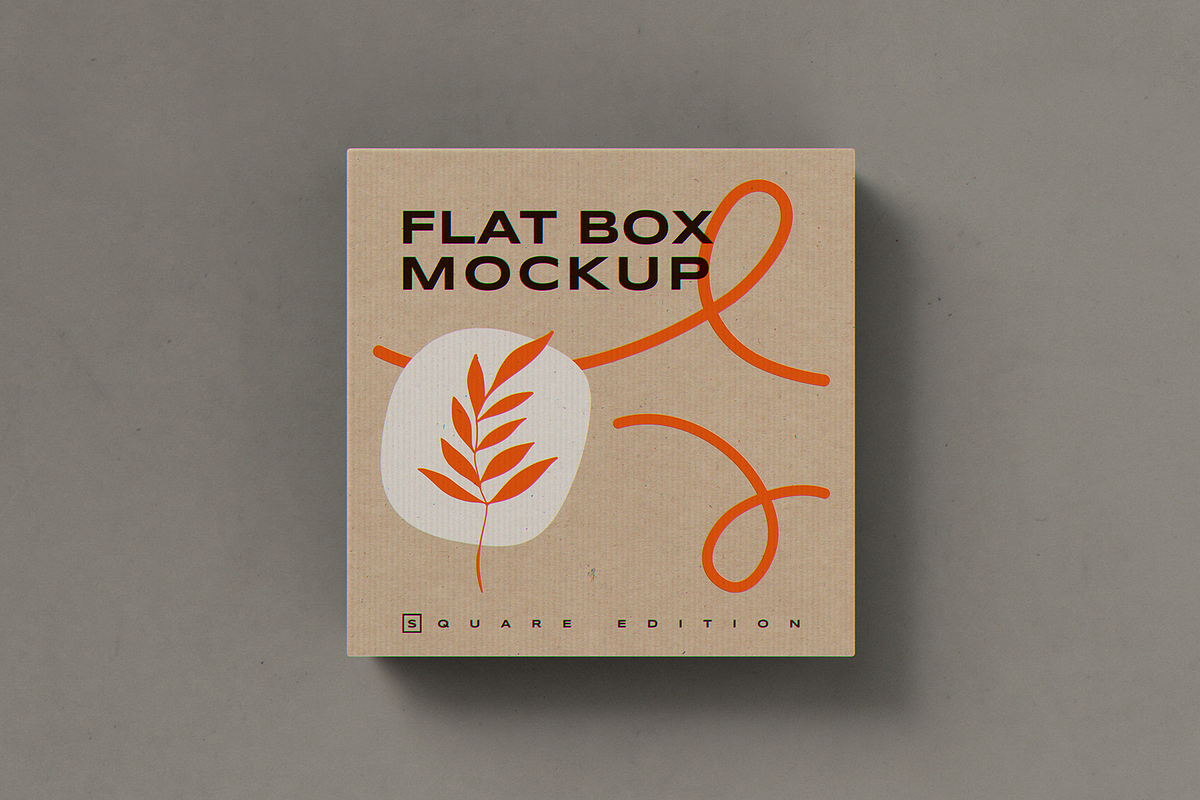 Flat Square Box MockUp, a Cups & Container Mockup by coloformia (Photo 7 of 12)
