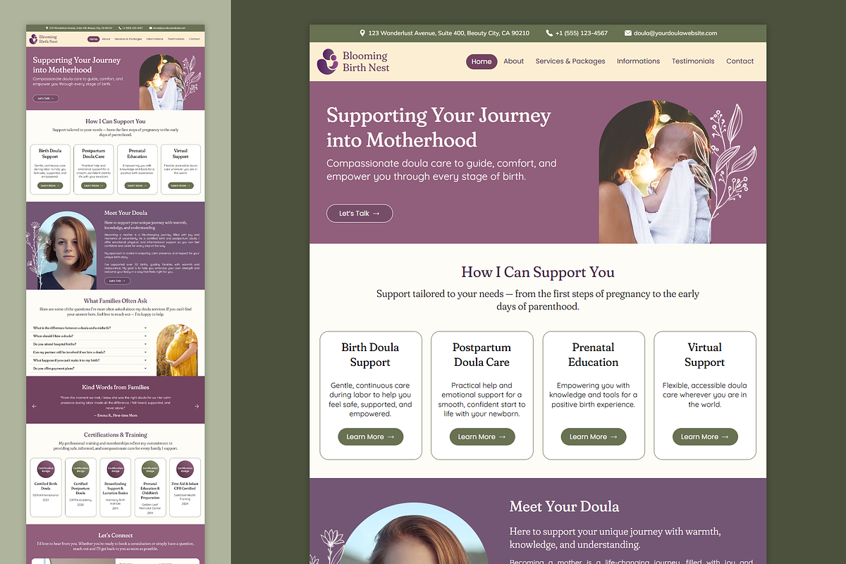 Birth Doula Wix Studio Website preview 4