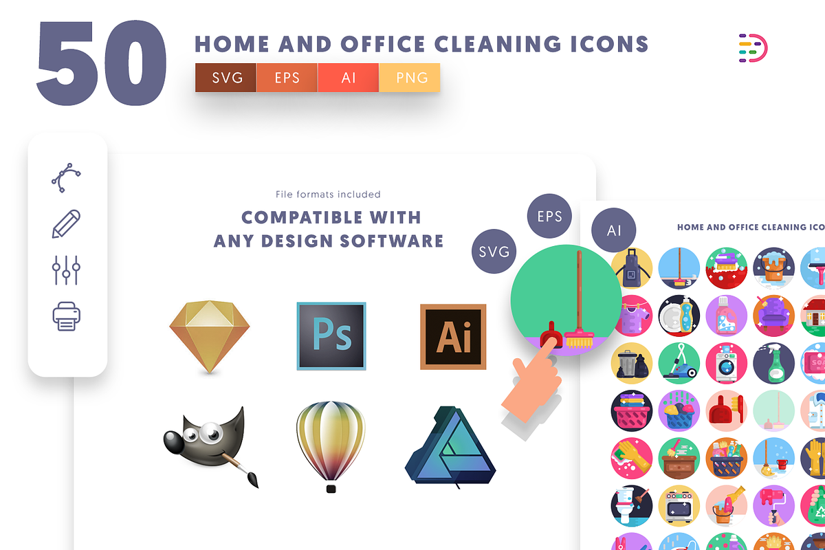 50 Home and Office Cleaning Icons, an Icon by Dighital (Photo 9 of 10)