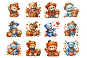 Autumn Fall Teddy Bear, an Illustration by Design Market (Thumbnail 2 of 3)