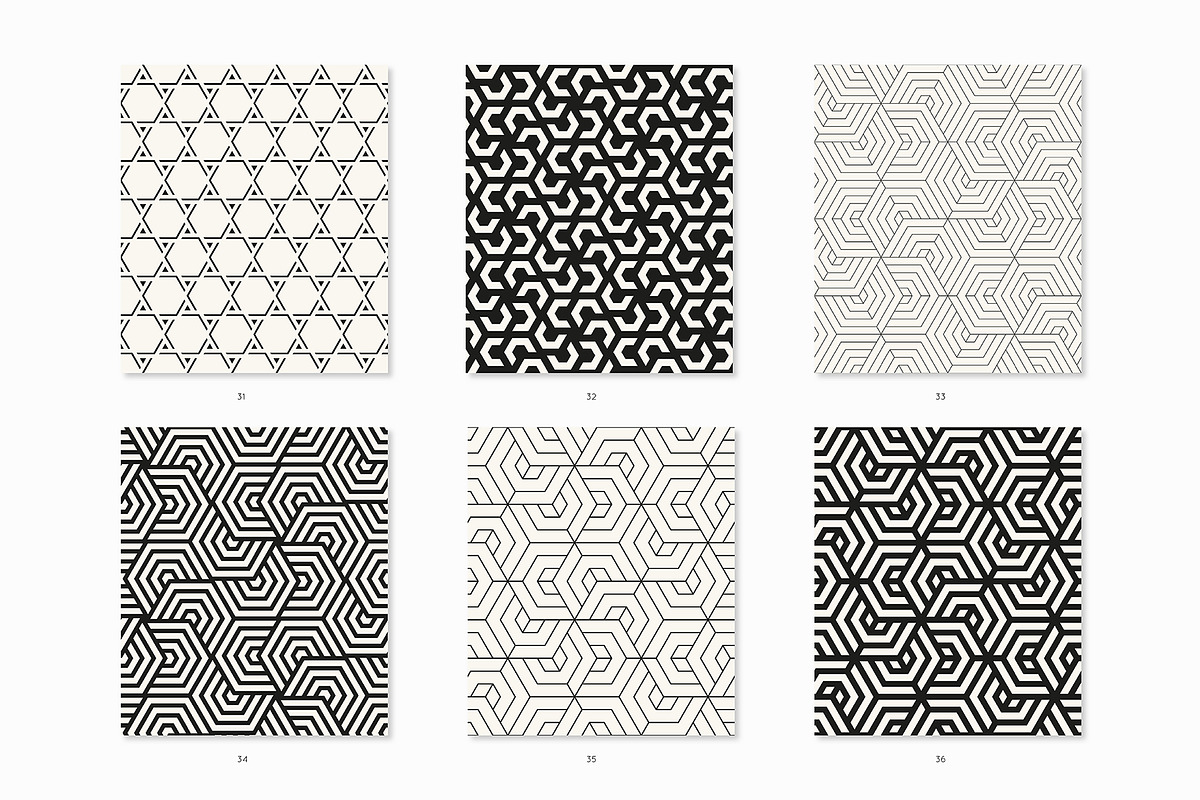 Hexagonal | 42 Seamless Patterns, a Pattern Graphic by Curly_Pat (Photo 7 of 11)