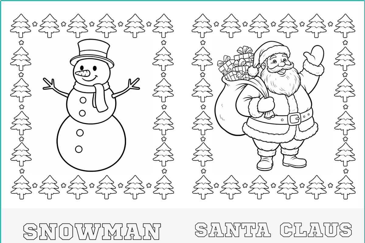 Kids Winter Holidays Coloring Pages, a Seasonal Illustration by Nuvame Arts & Designs (Photo 11 of 14)