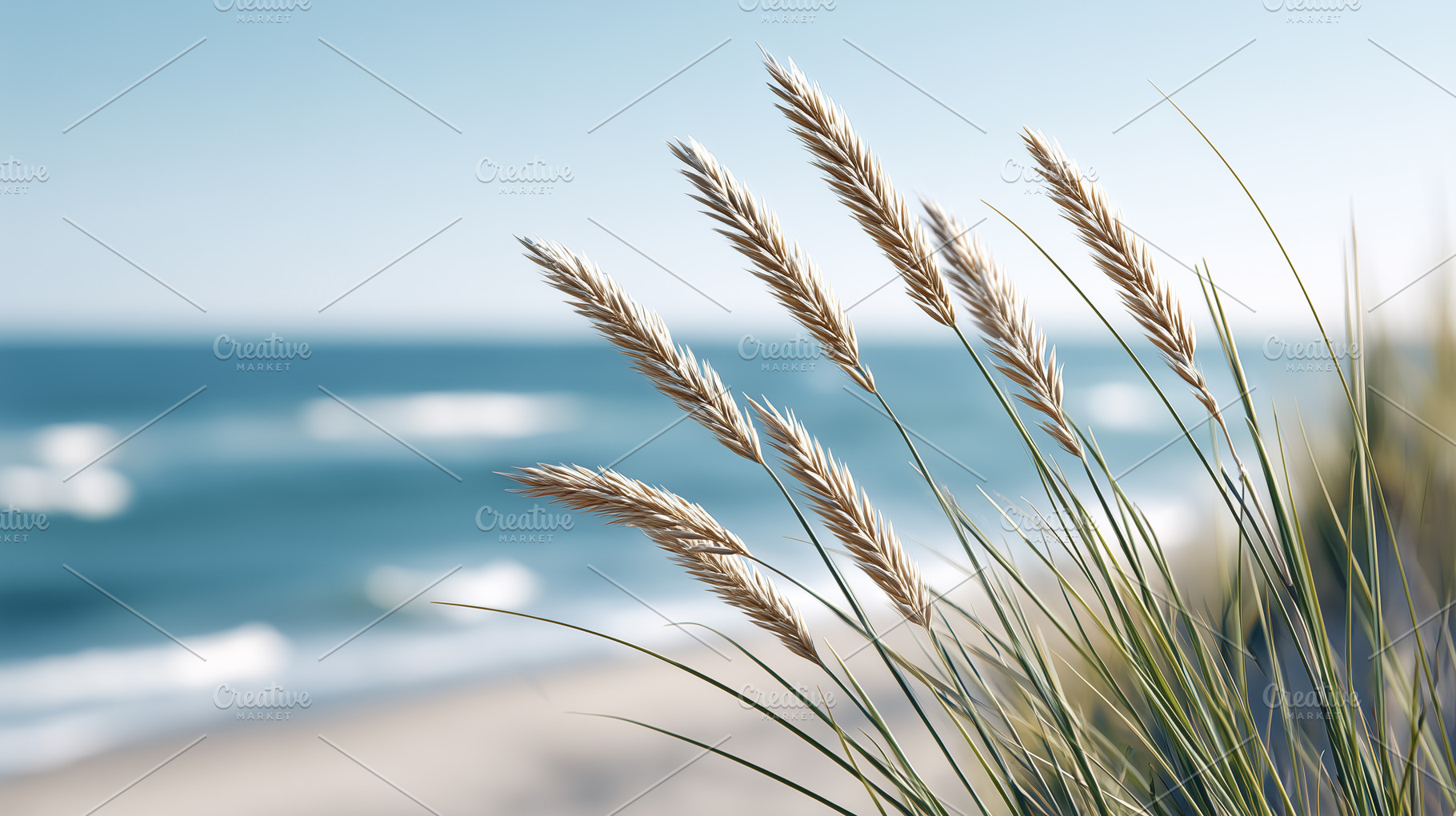 Close up of beach grass swaying, a Nature Photo by MistyDay