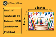 Printable Birthday Greeting Card,7x5, a Card Template by Print Haven (Thumbnail 5 of 5)