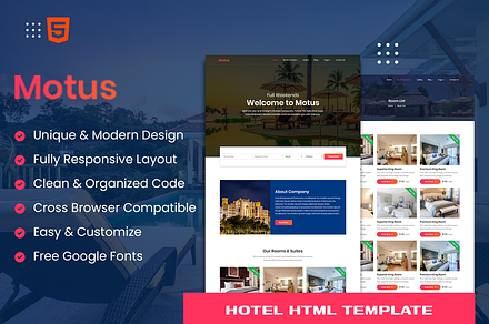 Motus - Hotel Business HTML Template, a HTML Template by THESOFTKING