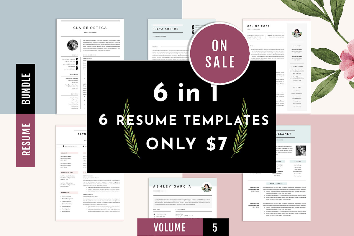 CV Resume Template Bundle Vol 5, a Resume Template by GResume (Photo 1 of 8)