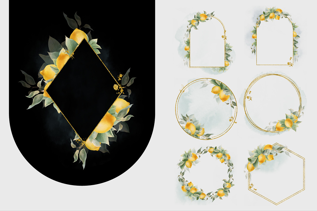 Lemons watercolor clipart, a Decorative Illustration by Nebbia (Photo 3 of 5)