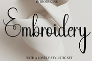 Embroidery, a Handwritten Font by InermediaSTUDIO (Thumbnail 1 of 8)