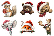 Quirky Christmas Animal Peeking Clip, a Seasonal Illustration by designcity5 (Thumbnail 2 of 5)