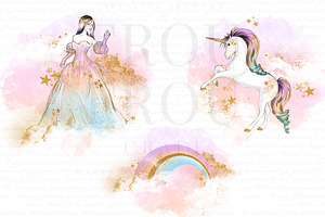 Princess And Unicorns Clip Art