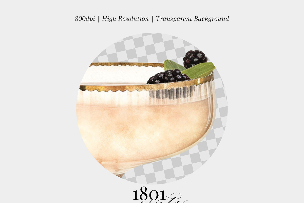 Blackberry Champagne Cocktail, an Illustration by 1801Prints (Photo 3 of 4)
