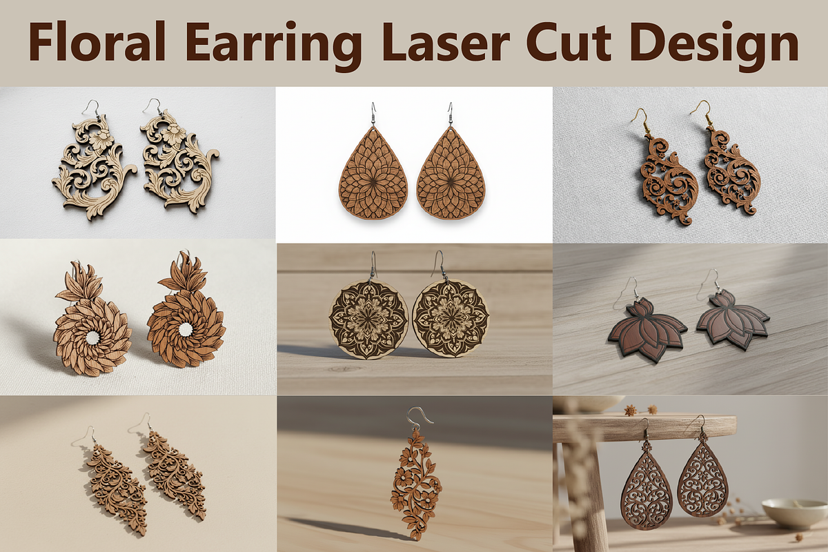 Flower Cut Earrings Pack, a Graphic by hafijul (Photo 1 of 11)