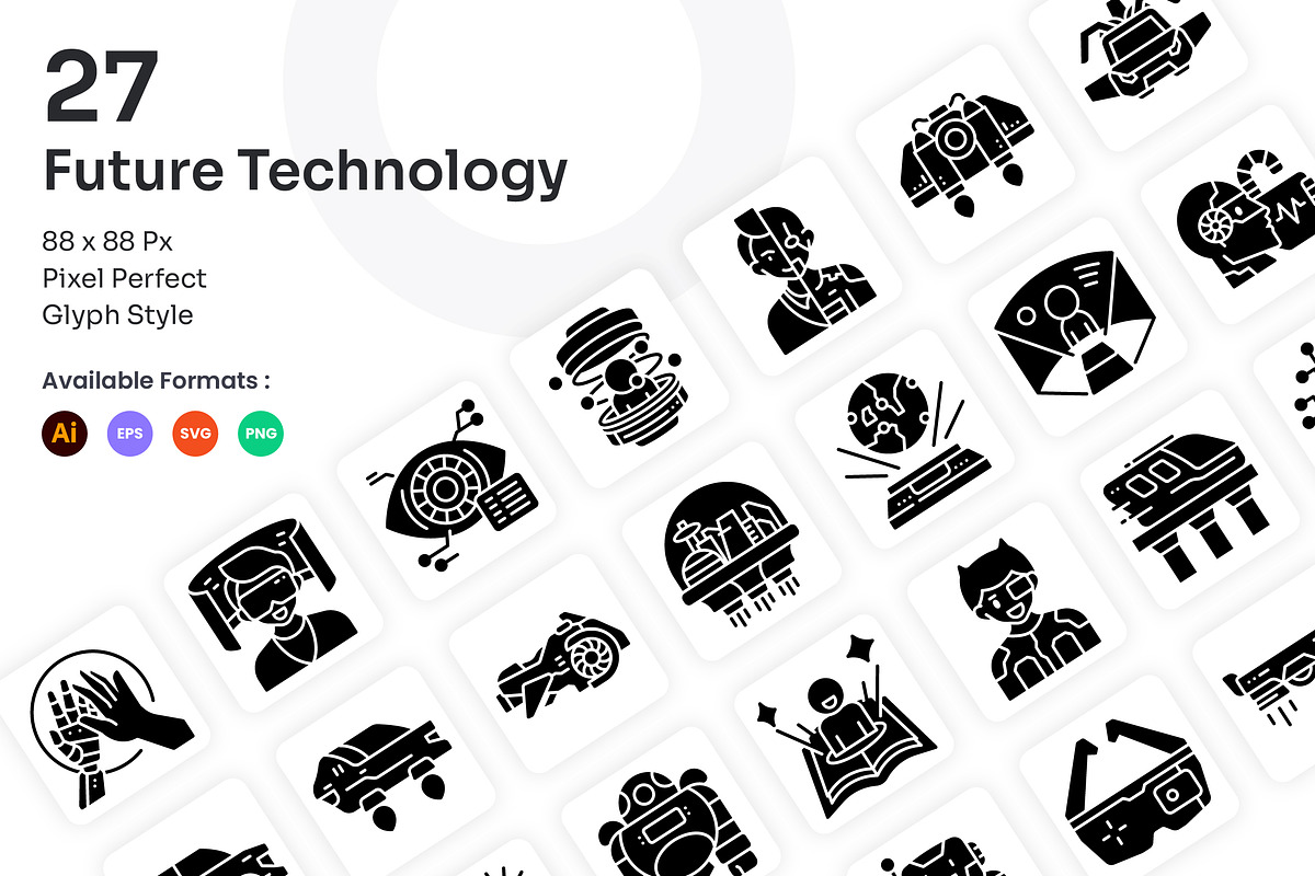 Future Technology Icons Set - Glyph, a Solid Icon by Kmg Design (Photo 1 of 2)