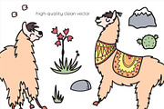 Cute llamas: big clipart&pattern set, an Animal Illustration by Pikovit (Thumbnail 9 of 11)