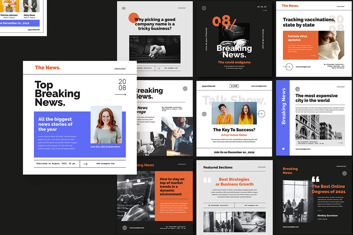Newsroom Social Media Pack, a Social Media Template by Vynetta (Photo 3 of 11)