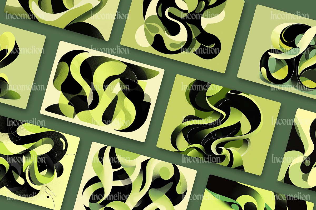 18 Green Fluid Abstract Wallpapers, a Wallpaper Graphic by Incomelion (Photo 6 of 9)