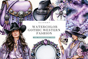 Gothic Western Fashion Clipart, a Person Illustration by BusyDaydesign (Thumbnail 1 of 9)