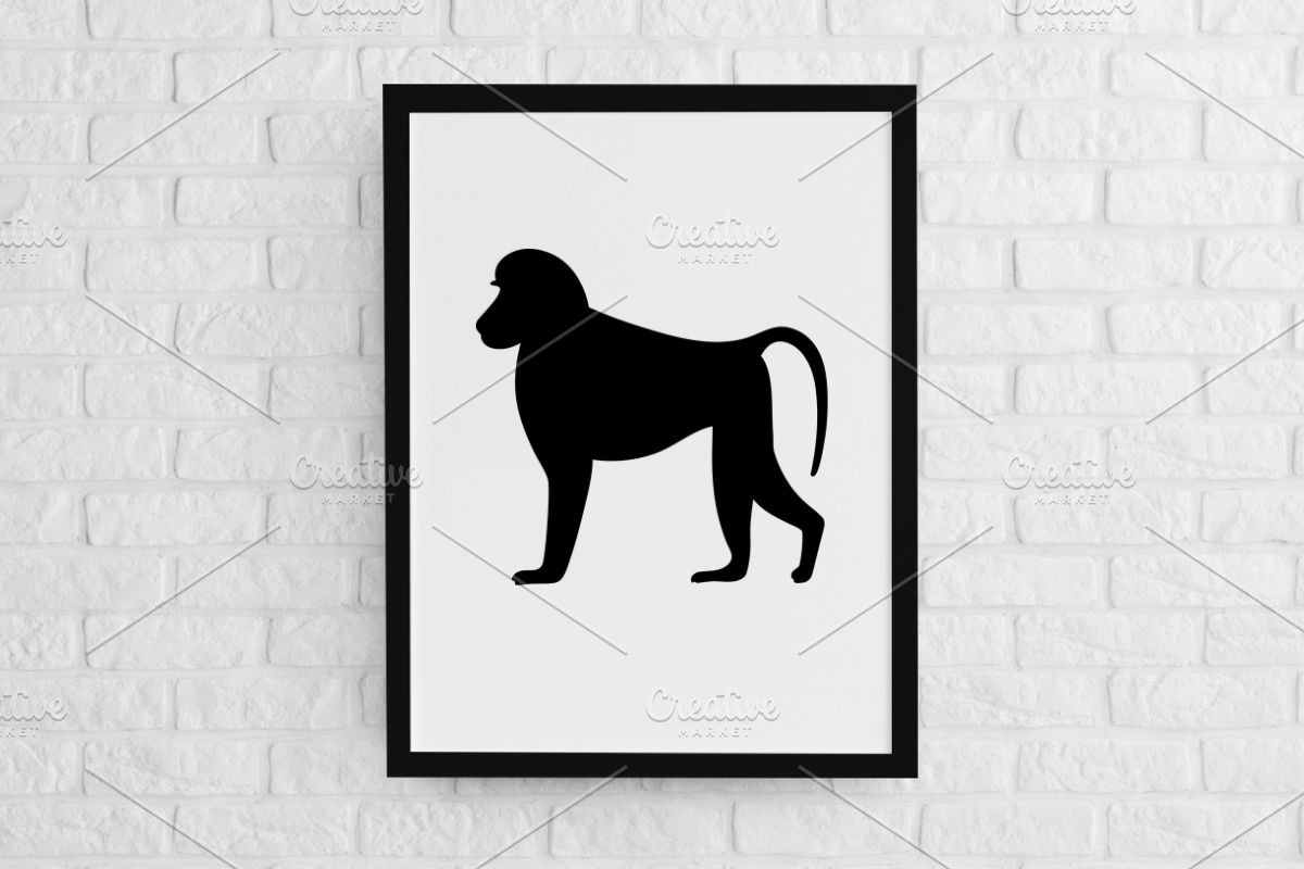 Baboon Silhouette SVG, an Animal Illustration by newminddesign (Photo 2 of 3)