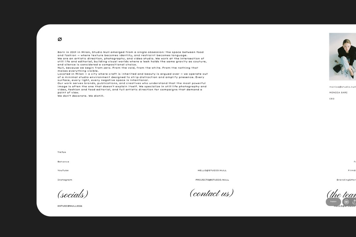 Null Creative Studio Readymag, a Presentation Template by BOTTEGAM.STUDIO (Photo 2 of 6)
