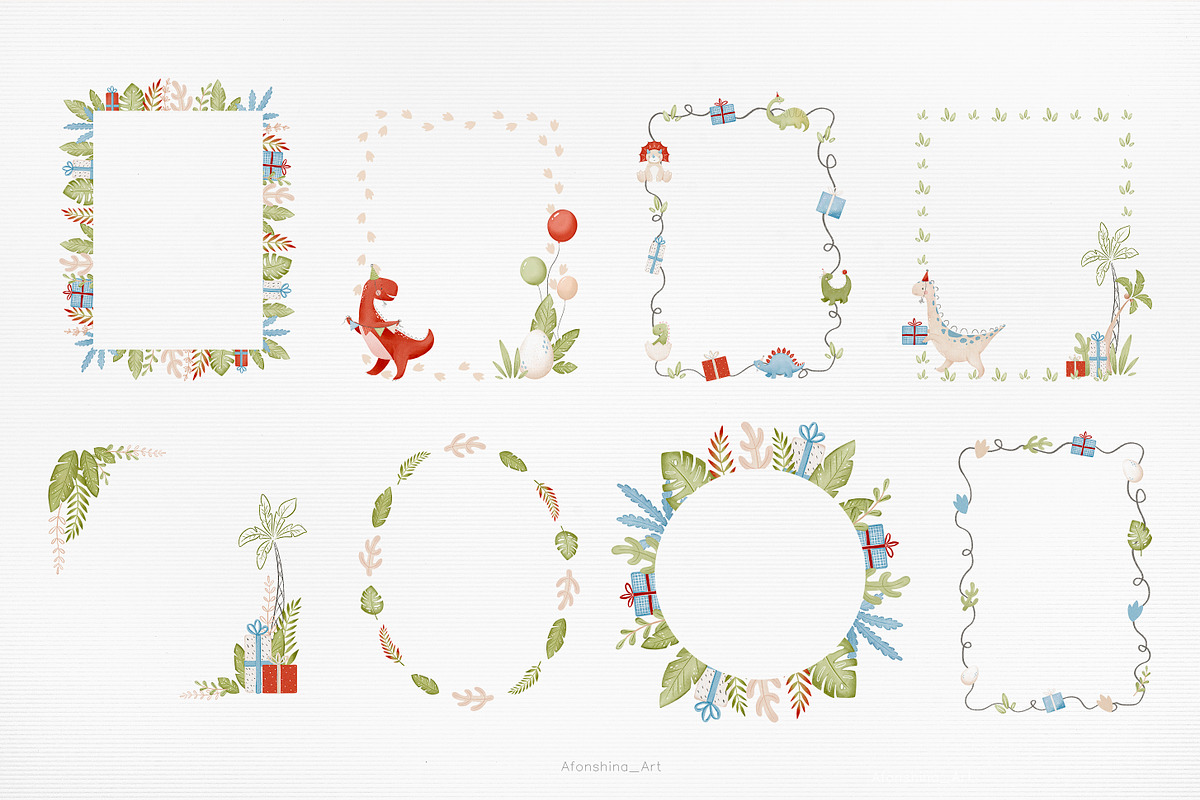 Dino party. Watercolor collection, an Animal Illustration by AfonshinaArt (Photo 8 of 13)