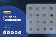 Student Graduation Icon, an Outline Icon by Nathaya Studio (Thumbnail 1 of 2)