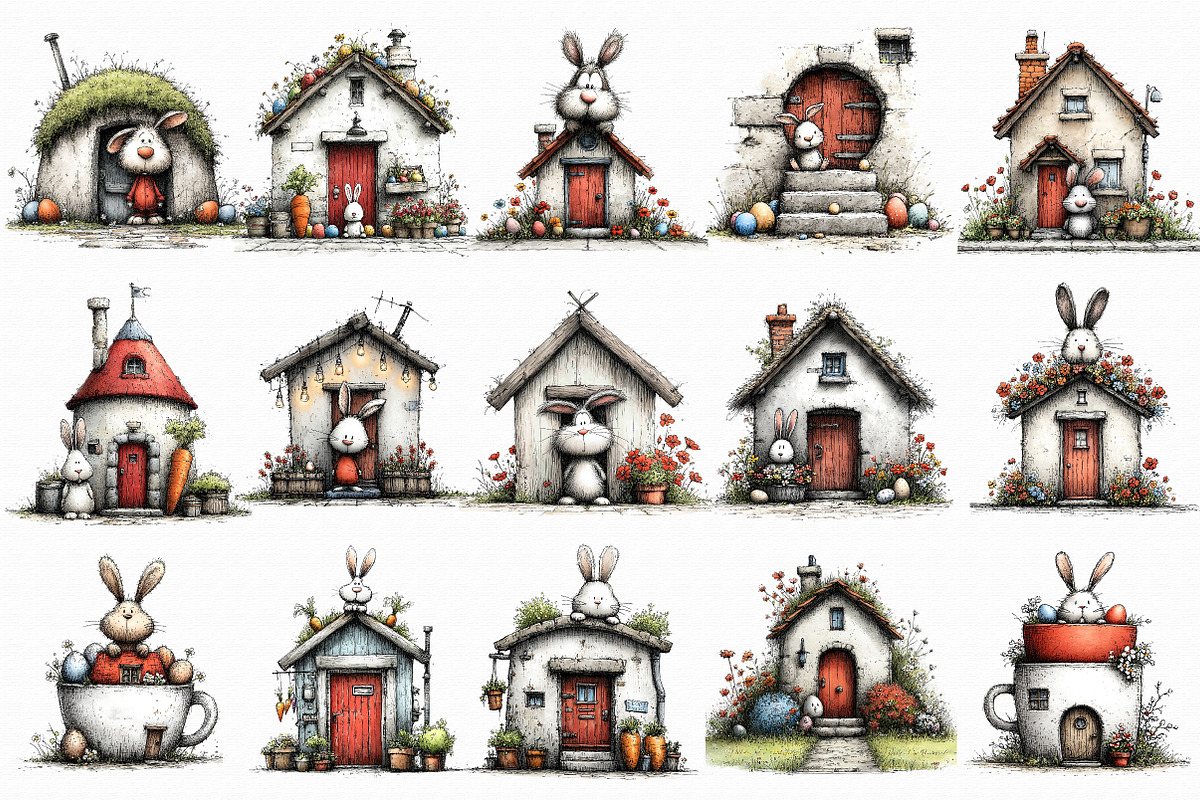 Easter Bunny House Clipart, an Illustration by Libby Wishes (Photo 5 of 6)