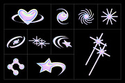 Y2K PNG Elements - 7 Color Versions, an Object Graphic by Graphicdome (Thumbnail 9 of 11)