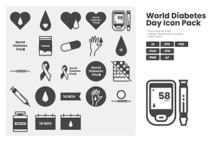 World Diabetes Day, a Solid Icon by erifqizeicon
