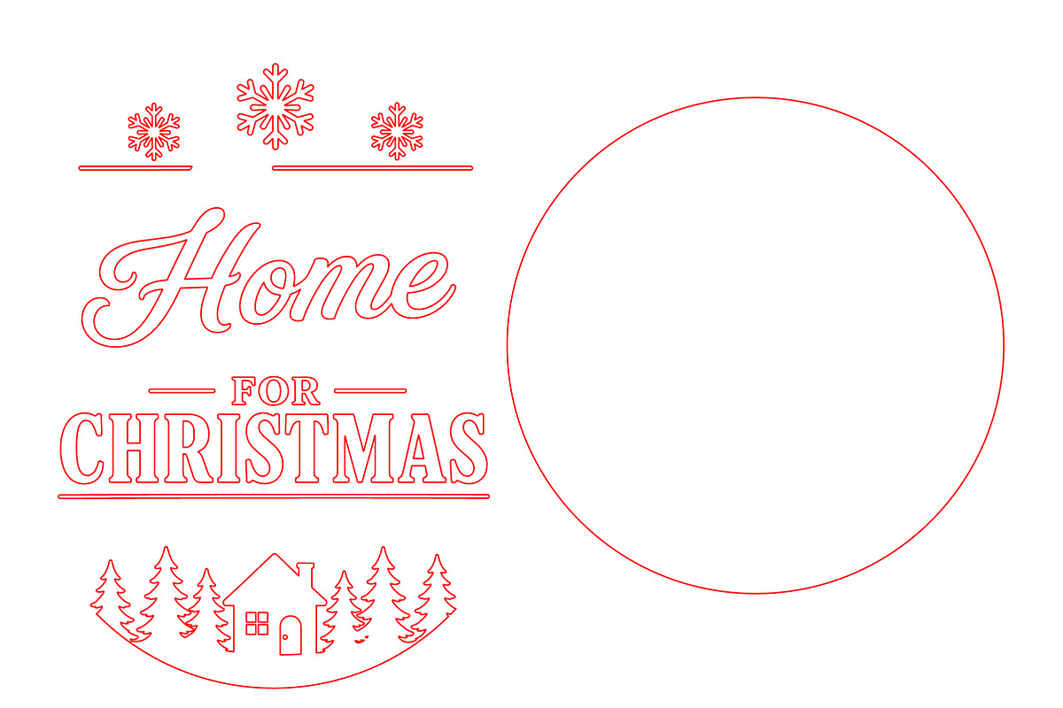 Home For Christmas Door Hanger SVG, an Object Graphic by Libby Wishes (Photo 4 of 4)