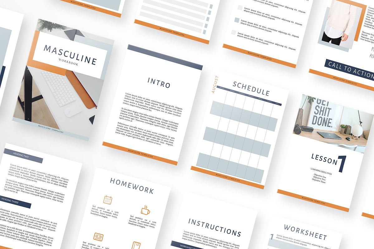 Masculine Canva Course Templates, a Magazine Template by VanessaRyan.co (Photo 2 of 4)