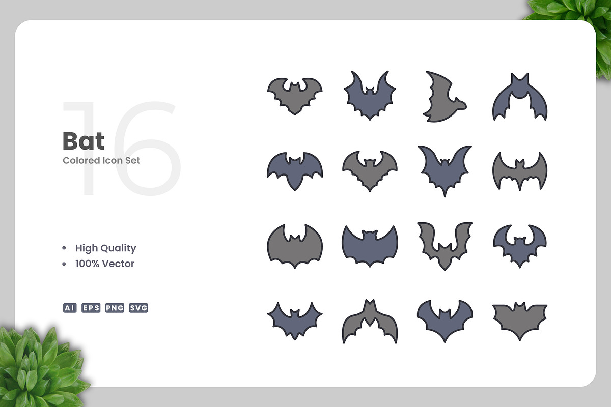Bat Colored Icons, an Icon by Upnowgraphic