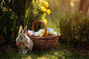 Easter Basket Digital Backdrop