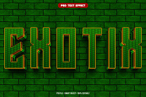 Exotic 3D editable text effect