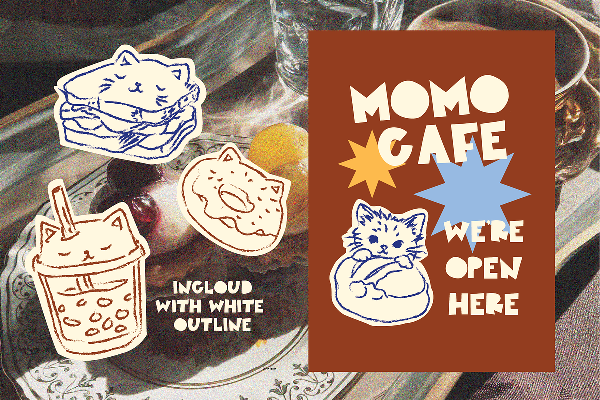 Hand Drawn Cats Cafe Edition, a Food Illustration by HunEyy (Photo 5 of 8)