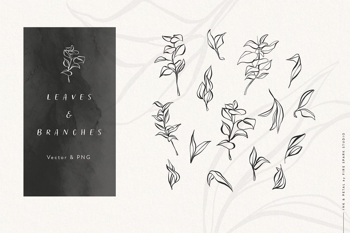 Ink and Petal Floral Vectors, an Object Graphic by Fire Spark Studio (Photo 3 of 8)