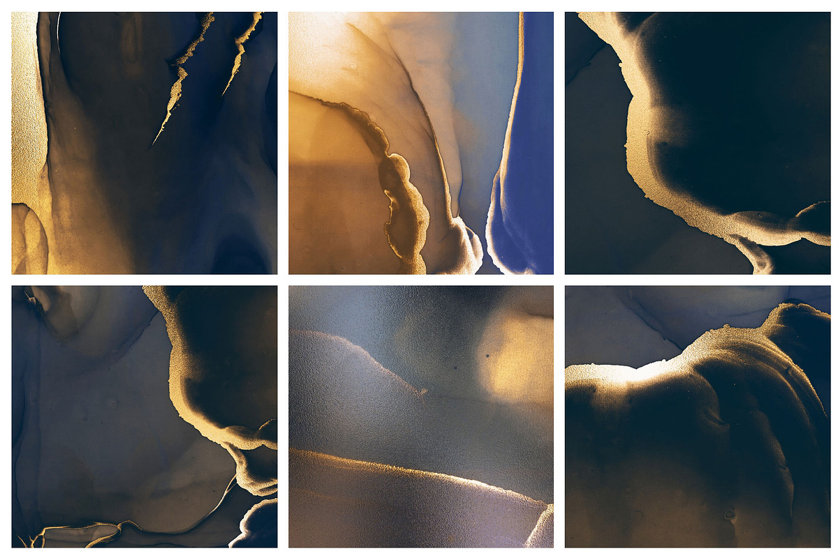 Navy Blue & Gold Alcohol Ink, a Texture Graphic by sibel dayı (Photo 4 of 5)