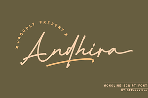 Andhira - Monoline Script Font