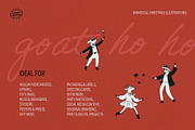 Christmas Goat Doodle Illustrations, a Seasonal Illustration by happpydesign (Thumbnail 3 of 9)