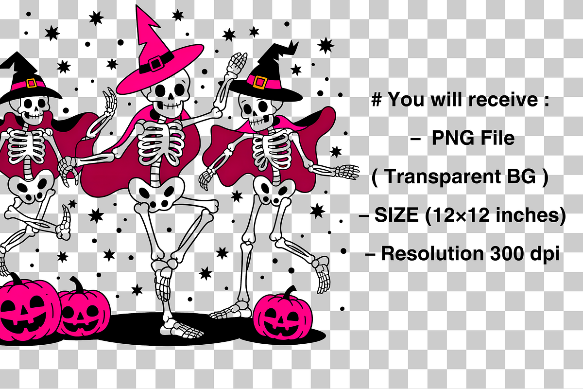 Dancing Skeleton PNG Sublimation, a Graphic by Clipart Bloom (Photo 2 of 2)